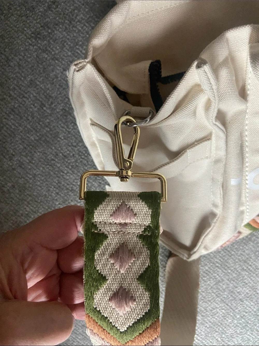 The Tote Bag canvas and embroidered strap